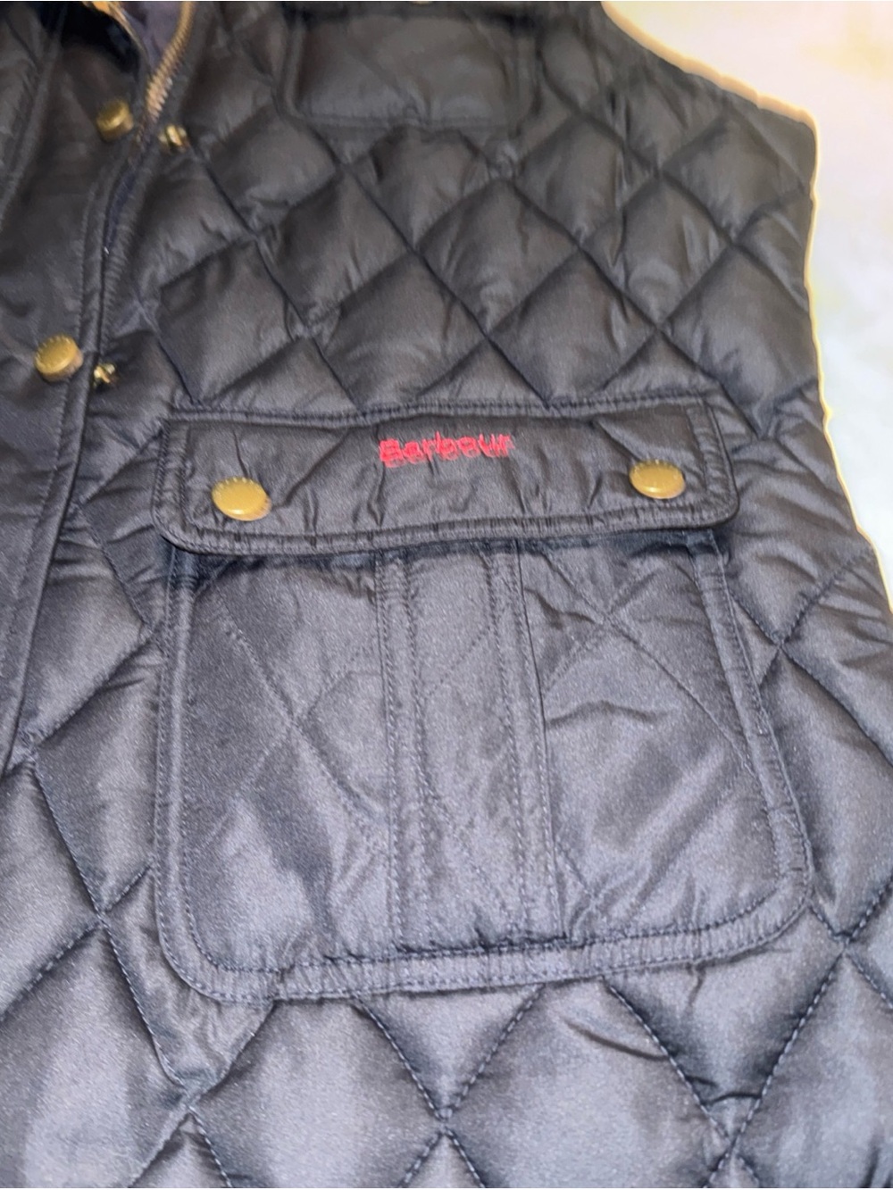 Barbour Women's Otterburn Quilted Navy Vest Size 10. EUC